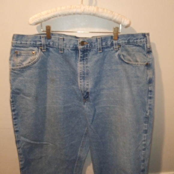 Carhartt 46 x 30 Relaxed Fit 100% Cotton Light Wash Distressed Jeans - Picture 2 of 9